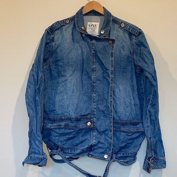 one teaspoon Women's jean moto jacket for urban outfitters xs - Picture 4 of 7